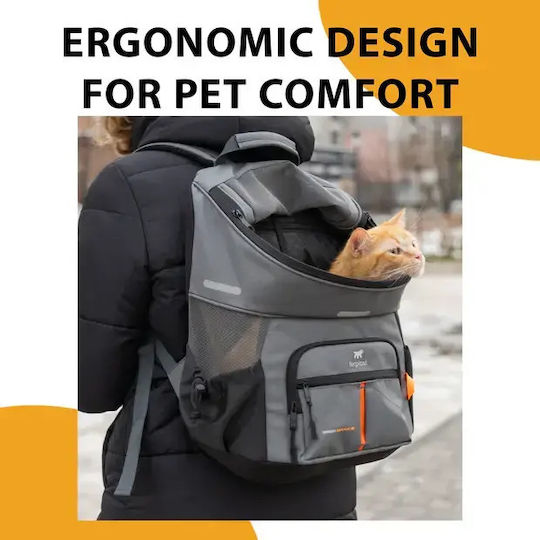 Ferplast Waterproof Backpack for Carrying Dog / Cat up to 10kg Gray