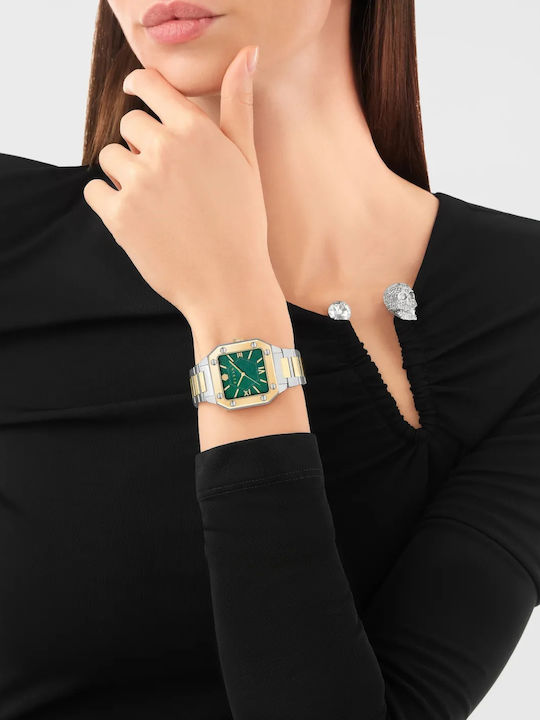 Philipp Plein Lady Womens Watch Battery with Silver Metal Bracelet