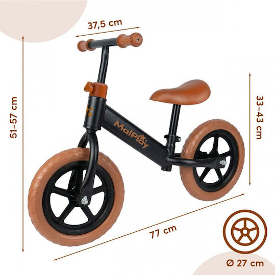 MalPlay Bicicletă Fără Pedale Neagră