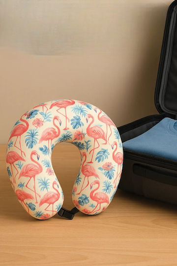 SteweHome Polyester Travel Pillow with Carry Case Pink