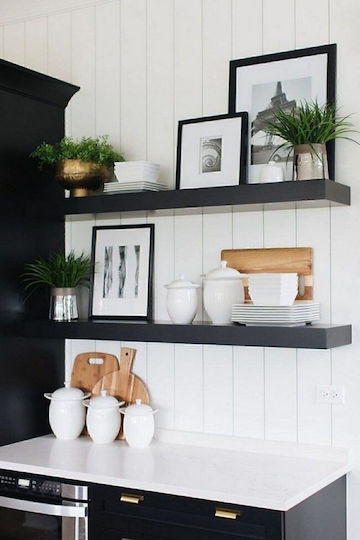 Black Wall Shelves (2 Pieces) 100x15x15cm