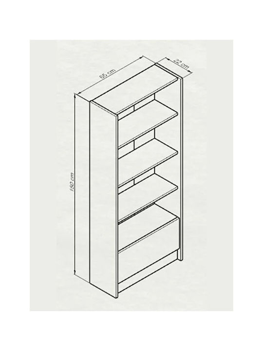 Етажерка Бяла 65x25x150см