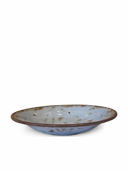 La Belle Maison Dekorative Platte Rund Stein Blau 32x32x5cm D683