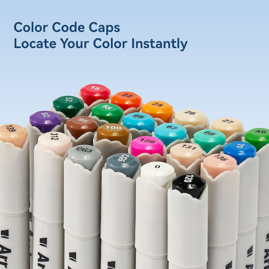 Arrtx Brush & Chisel 12 Μαρκαδόροι Basic Colors