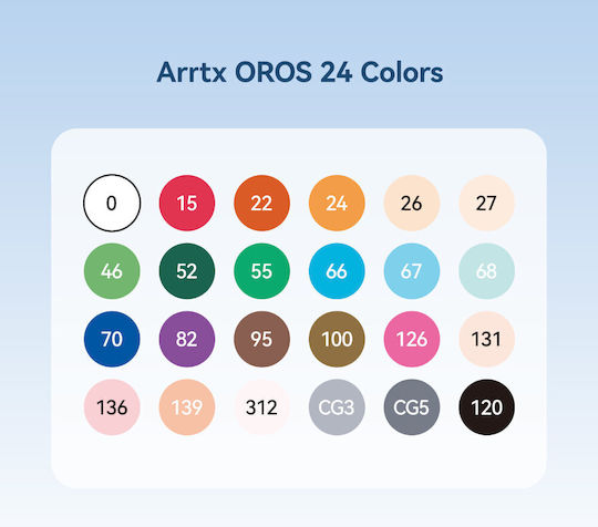 Arrtx Brush & Chisel 12 Μαρκαδόροι Basic Colors