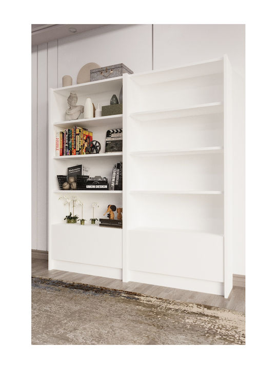 White Bookcase 65x25x150cm