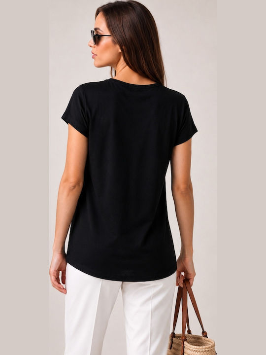 Bluză Damă Crop Tricou Negru