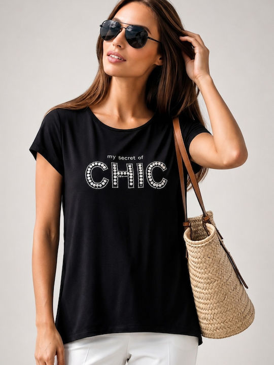 Bluză Damă Crop Tricou Negru