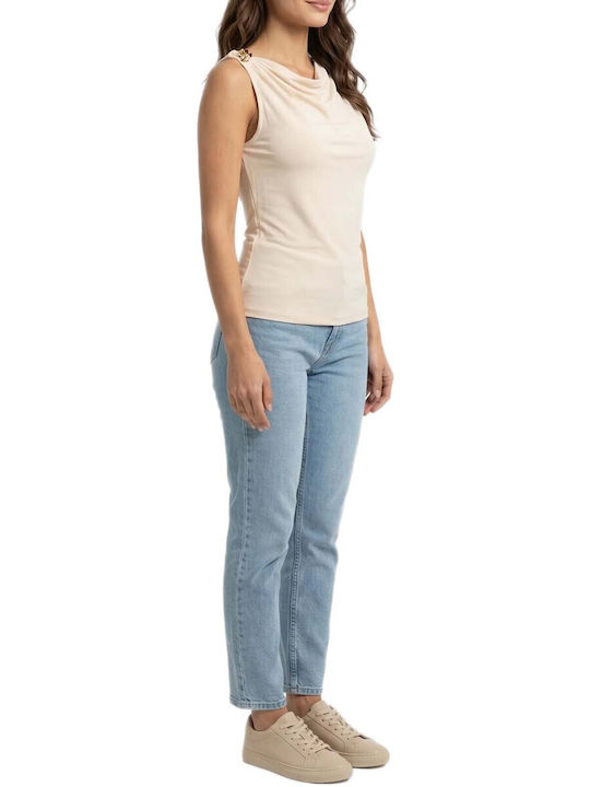 Women's Sleeveless Ecru Blouse