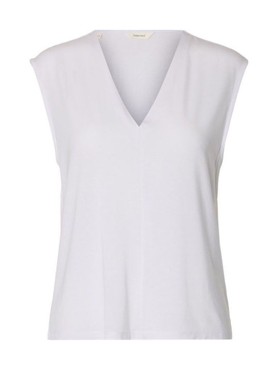 Damen Bluse mit V-Ausschnitt Weiß
