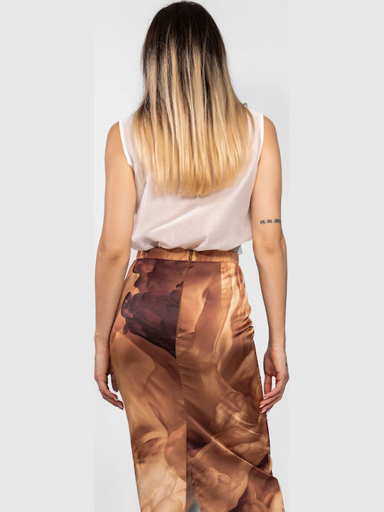 Damen Bluse Ärmellose Beige
