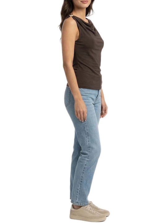 Women's Sleeveless Blouse Chocolat