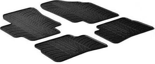Lampa Set of Front and Rear Mats 4pcs Tray Type for Kia Rio Hyundai Accent Black