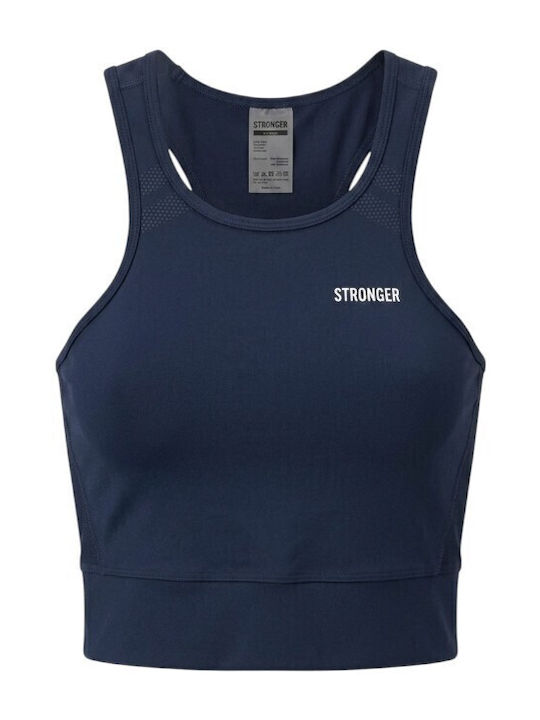 Damen Sport Crop-Top Blau