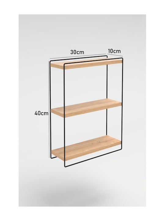 Ράφια Τοίχου Μαύρο (3τμχ) 50x10x10εκ.