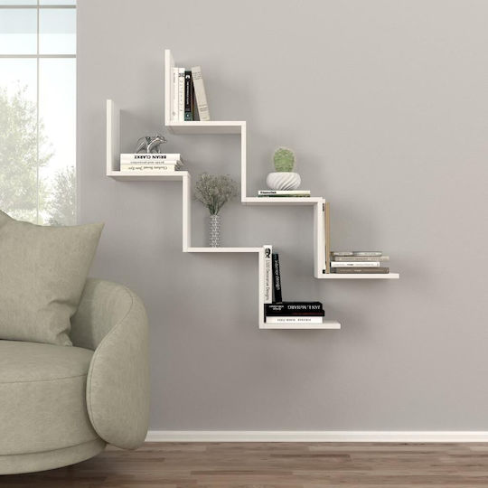 White Wall Shelf 129x22x24.5cm