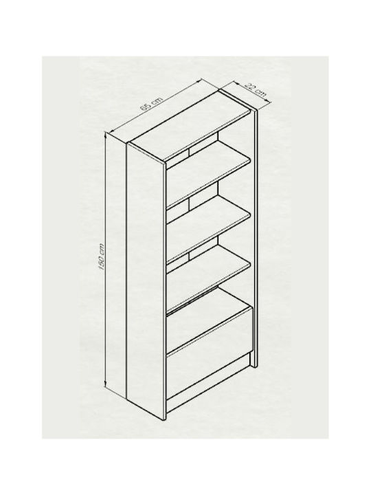 Bibliothek Atlanticα Beige 65x25x150cm