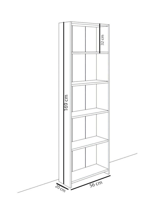 Βιβλιοθήκη Δρυς 56x20x169εκ.