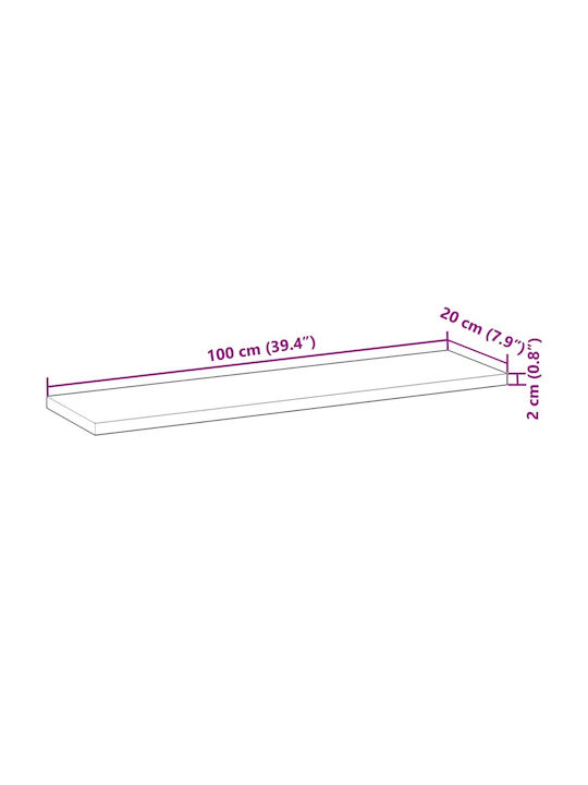 Βιβλιοθήκες Μασίφ Ξύλο Ακακίας (3τμχ) 100x20x2εκ.