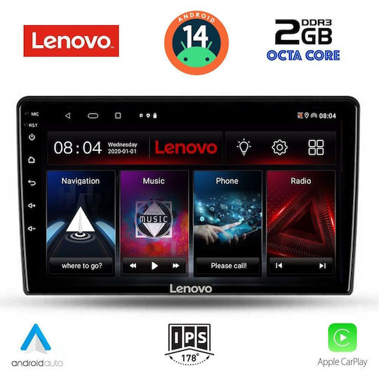 Lenovo Автомобилна Аудио Система за Kia Sportage 2004-2010 с Клима+Климатик (Bluetooth/USB/Вграден Wi-Fi/GPS/Apple CarPlay/Android Auto) с Touch Screen 9"