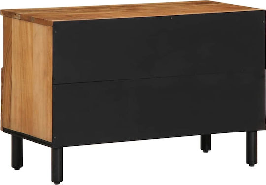 TV Stand Metal & Solid Acacia Wood L70xW33xH46cm