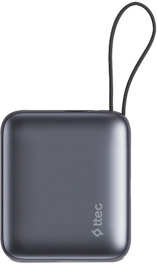 TTEC ReCharger Mini LCD Power Bank 10000mAh 20W με Θύρα USB-C Power Delivery Γκρι