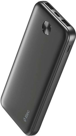 TTEC ReCharger Power Bank 10000mAh 20W with 2 USB-A Output Ports and USB-C Power Delivery Black
