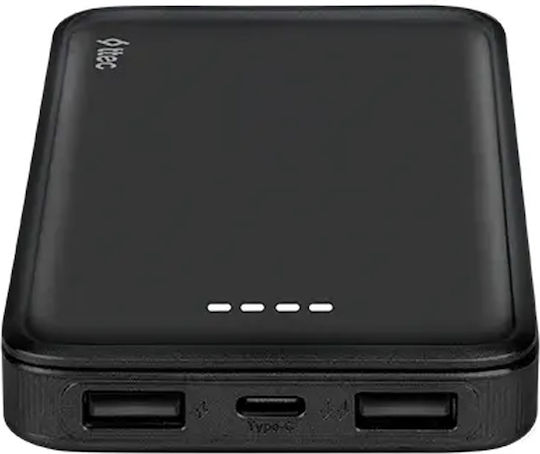 TTEC ReCharger Power Bank 10000mAh με 2 Θύρες USB-A και Θύρα USB-C Μαύρο