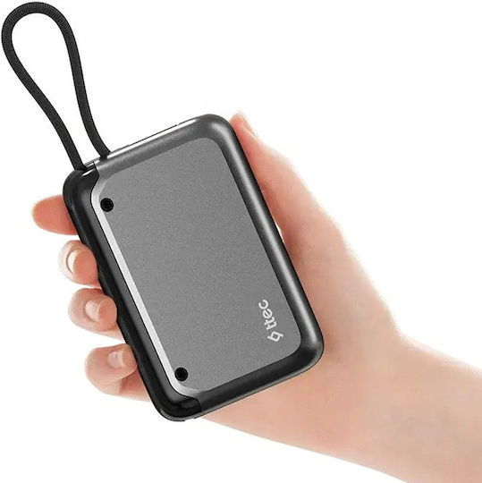 TTEC ReCharger LCD Power Bank 10000mAh 30W with USB-C Power Delivery / Quick Charge Grey