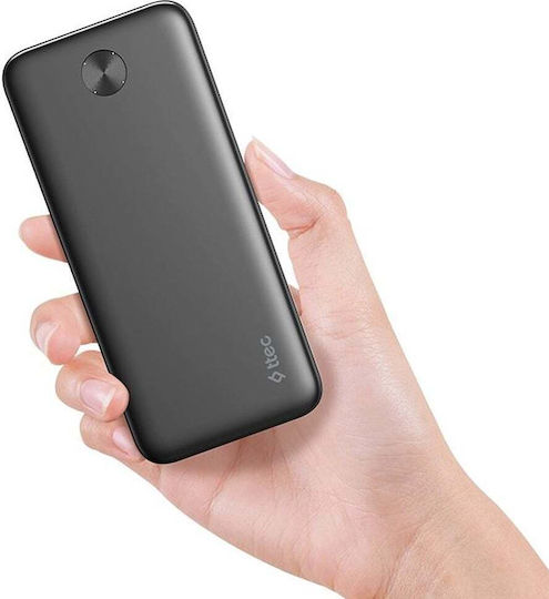TTEC ReCharger Power Bank 10000mAh 20W with 2 USB-A Output Ports and USB-C Power Delivery Black