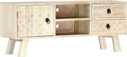 Шкаф За Телевизор От Масивно Дърво Манго 110x30x44см