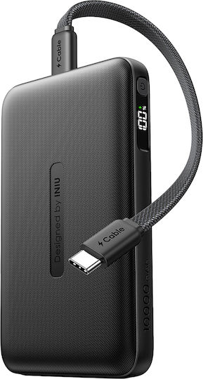 Iniu Pocket Neo Power Bank 10000mAh με Θύρα USB-A και 2 Θύρες USB-C Μαύρο