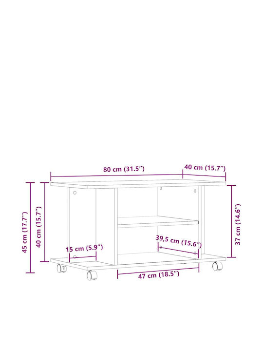 TV Stand Black M80xD40xH45cm