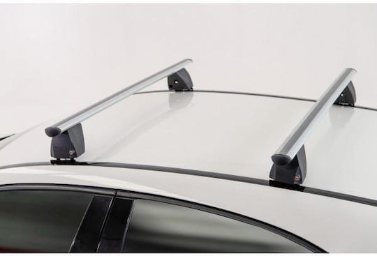 Menabo Aluminum Roof Bars Delta L Silver 141 Cm Roof Rack Set Silver Color Protective End Caps Simple Roof-2 Pieces 12530/mb 12530/mb