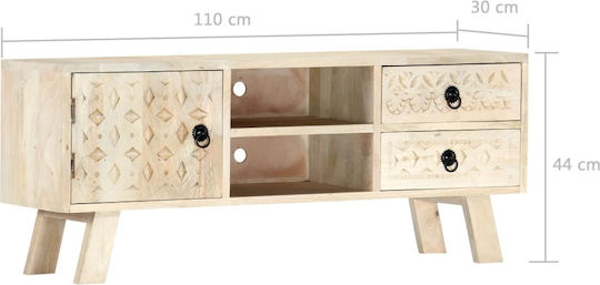 Шкаф За Телевизор От Масивно Дърво Манго 110x30x44см