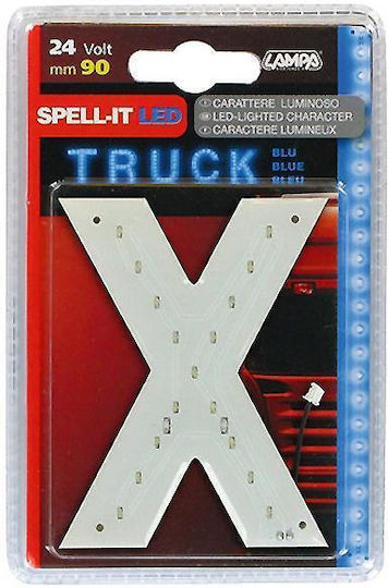 Lampa Spell-It Led 24V/90mm Blue X Inscripție LED pentru Mașină 24V Albastru