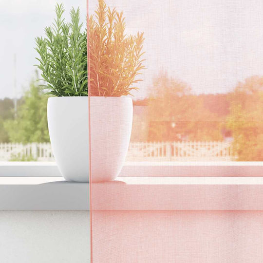 vidaXL Комплект Пердета И Завеси С Презрамки Voile Розови 140x225см