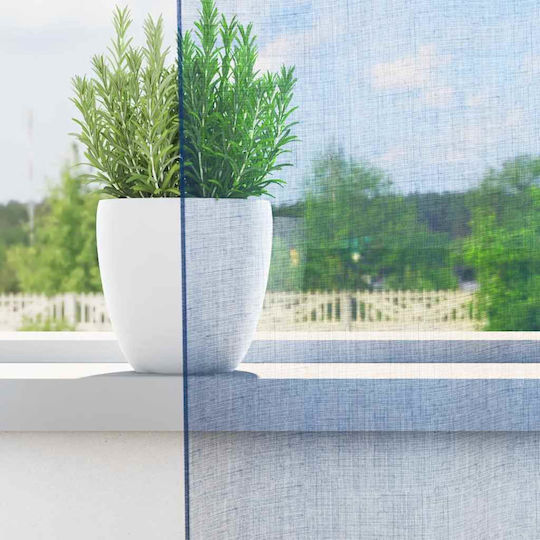 vidaXL Set Window Curtains with Tab Top Voile Blue Royal 140x140cm