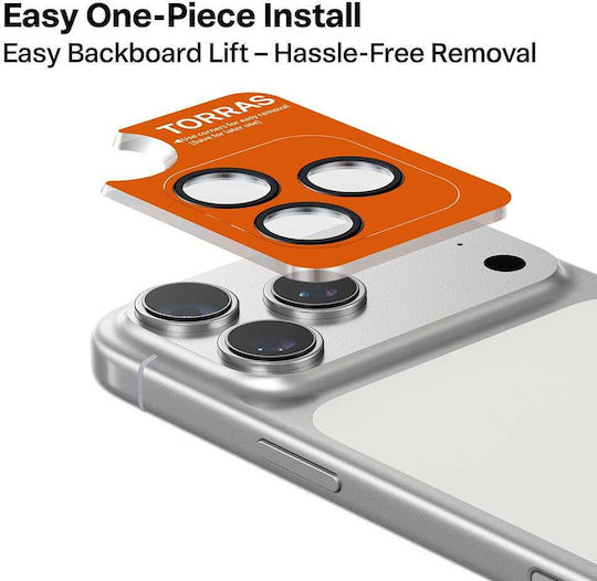 Torras Handy-Kameraschutz Membrane Silber für das Iphone 17 Pro / Iphone 17 Pro Max