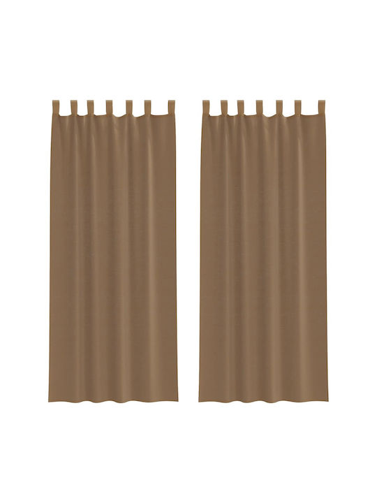vidaXL Set Perdele cu Bretele Maro Deschis 140x260cm