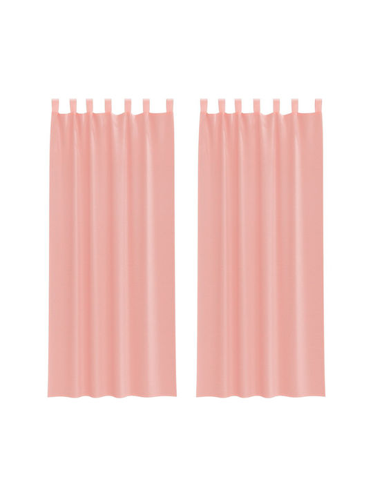 vidaXL Set Curtains with Tab Tops Pink 140x260cm
