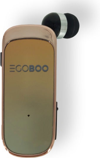 Egoboo Clip+go In-ear Bluetooth Handsfree Ακουστικά Χρυσά