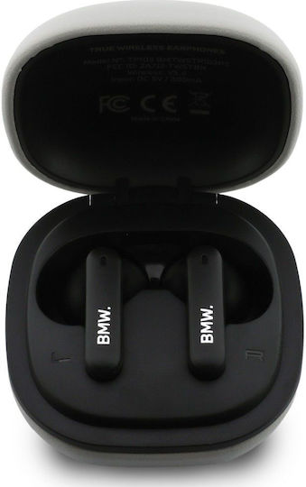 BMW Leder Metall Logo In-Ear Bluetooth Kopfhörer Mit Ladekoffer Taupe