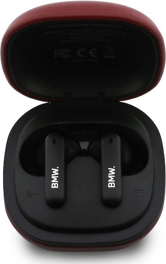 BMW Leder Metall Logo In-Ear Bluetooth Kopfhörer Mit Ladekoffer Rote
