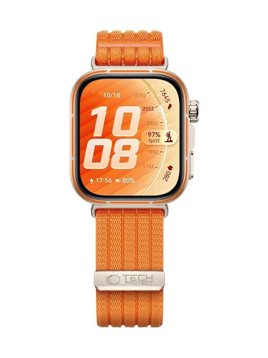 Tech-Protect Nylon Λουράκι Υφασμάτινο Πορτοκαλί (Huawei Watch Fit 3 / 4 / 4 Pro / 5 / 5 Pro)