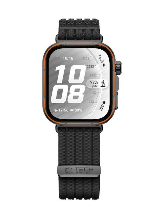 Tech-Protect Curea Nylon Textilă Neagră Huawei Watch Fit 3 / 4 / 4 Pro / 5 / 5 Pro