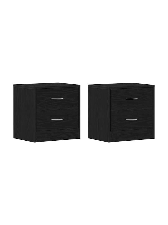 Wooden Black Bedside Tables 2 Pieces 40x30x40cm