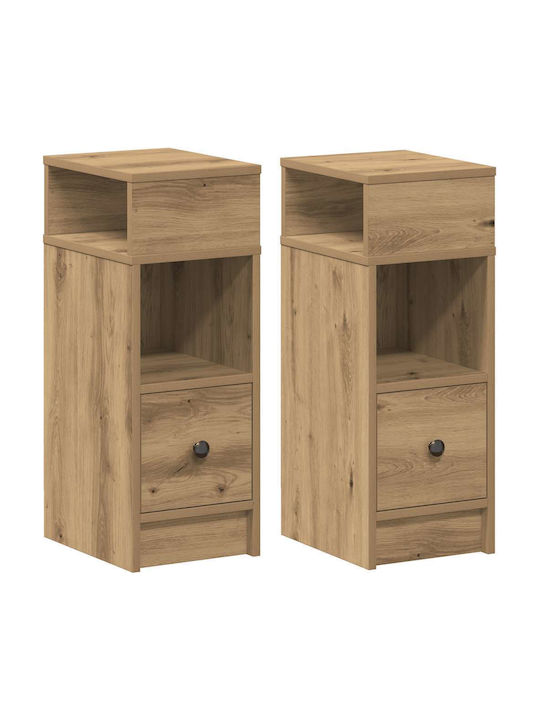 Nachttische Holz Braun 2 Stück 25x31x66cm
