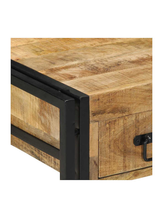 Bedside Tables Made of Solid Wood and Glass Brown 2 Pieces 40x40x50cm