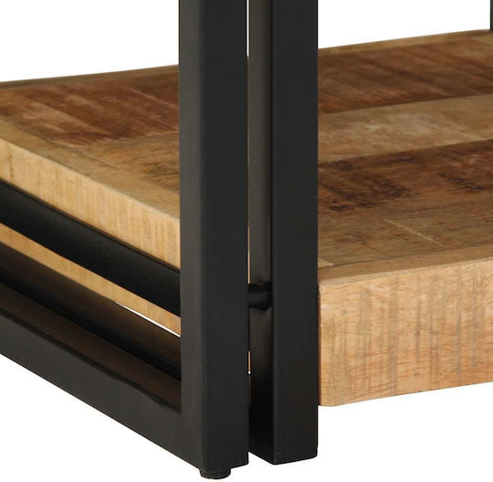Bedside Tables Made of Solid Wood and Glass Brown 2 Pieces 40x40x50cm
